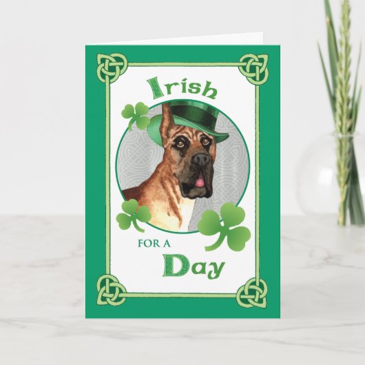 St. Patrick's Day Great Dane Kaart (Voorkant)