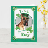 St. Patrick's Day Great Dane Kaart (Gele Bloem)