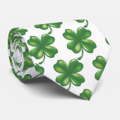 St. Patrick's Day Green 4 blad Klaver Shamrock, Stropdas (Opgerold)