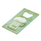 St Patricks Day Green Beer Grunge・Custom Kredietkaart Flessenopener (Voorkant Gekanteld)