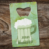 St Patricks Day Green Beer Grunge・Custom Kredietkaart Flessenopener