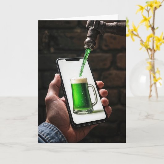 St. Patrick's Day Green Beer Kaart (Gele Bloem)