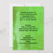 St. Patricks Day Green Beer Party-uitnodigingen Kaart (Achterkant)