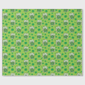 St Patrick's Day Green Beer Pattern Cadeaupapier (Vlak)