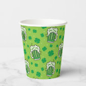 St Patrick's Day Green Beer Pattern Papieren Bekers (Achterkant)