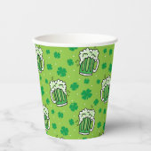 St Patrick's Day Green Beer Pattern Papieren Bekers (Voorkant)