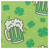 St Patrick's Day Green Beer Pattern Stof (Close Up)