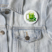St. Patrick's Day Green Beer Ronde Button 5,7 Cm (In situ)