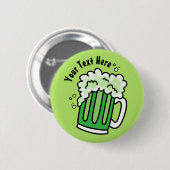 St Patrick's Day Green Beer Ronde Button 5,7 Cm (Voorkant /achterkant)