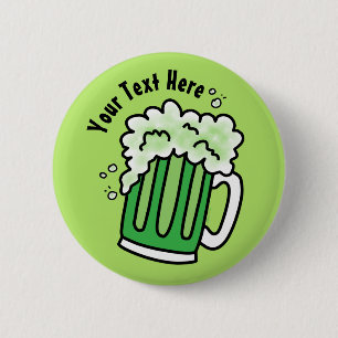 St Patrick's Day Green Beer Ronde Button 5,7 Cm