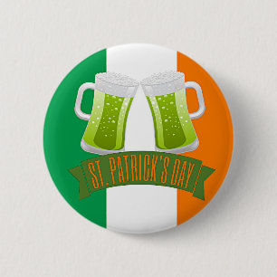 St. Patrick's Day Green Beer Ronde Button 5,7 Cm