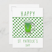 St. Patrick's day Green Beer Shamrock Pattern Briefkaart (Voorkant / Achterkant)