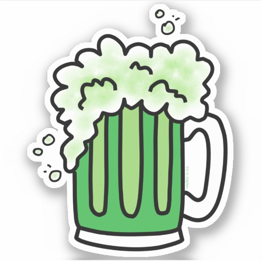 St Patrick's Day Green Beer Sticker (Voorkant)
