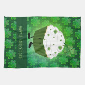 St. Patrick's Day Green Cartoon Shamrock Theedoek (Horizontaal)