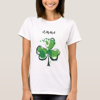 St. Patrick's Day Green Clover Persoonlijke naam T-shirt