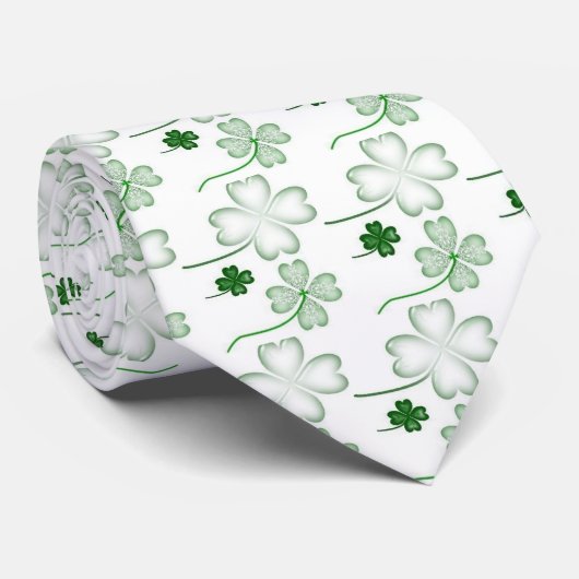 St. Patrick's Day, Green Clover,  Stropdas (Opgerold)