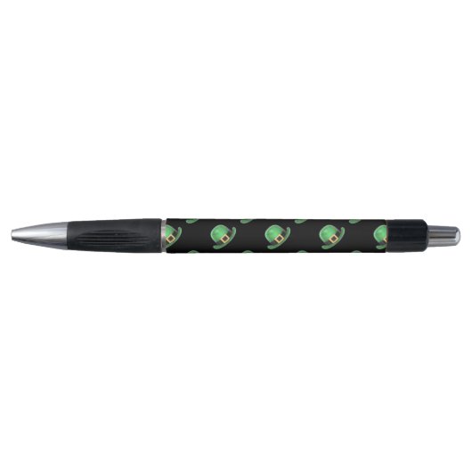 St Patrick's Day Green Derby Pet Pattern on Black Pen (Voorkant)