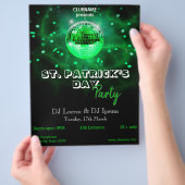 St. Patrick's Day Green Disco Ball Party Flyer (Hand)