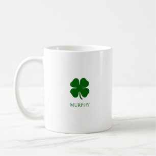 St Patrick's Day Green Four Leaf Clover Lucky Iris Koffiemok