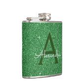 St. Patrick's Day Green Glitter & Sparkle Monogram Heupfles (Rechts)