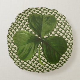 St Patrick's Day Green Irish Shamrock Pattern Rond Kussen
