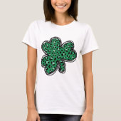St. Patrick's Day Green Leopard Clover Shamrock me T-shirt (Voorkant)