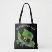 St. Patricks Day Green Leprchaun Pet en Shamrock Draagtas (Voorkant)