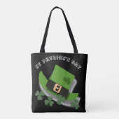 St. Patricks Day Green Leprchaun Pet en Shamrock Draagtas (Achterkant)
