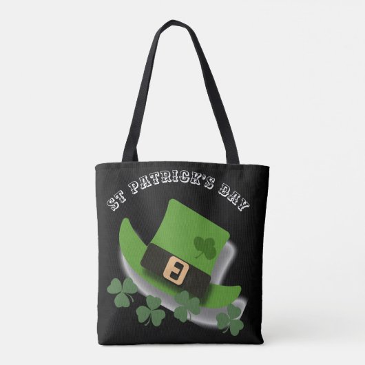 St. Patricks Day Green Leprchaun Pet en Shamrock Draagtas (Achterkant)