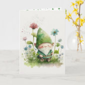 St. Patrick's Day Green Leprechaun Kaart (Gele Bloem)