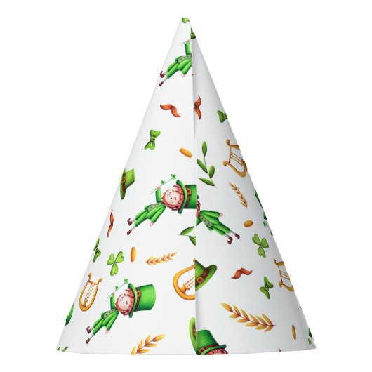 St. Patrick's Day Green Leprechaun Pattern Irish Feesthoedjes (Achterkant)