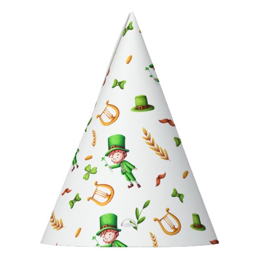 St. Patrick's Day Green Leprechaun Pattern Irish Feesthoedjes (Links)
