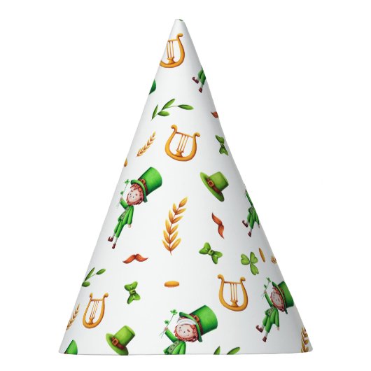 St. Patrick's Day Green Leprechaun Pattern Irish Feesthoedjes (Rechts)