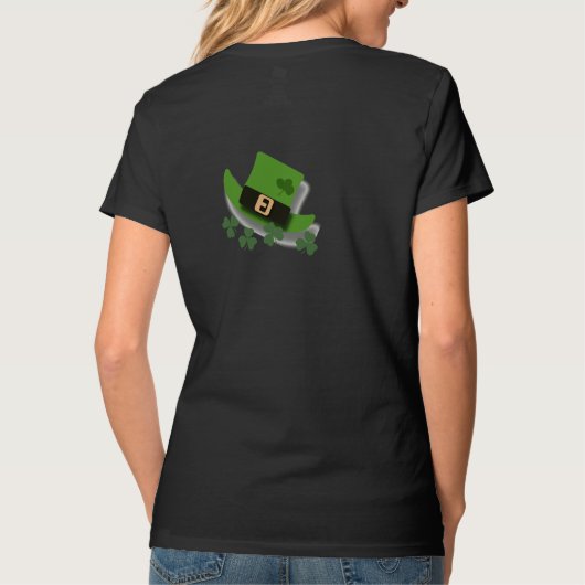 St. Patricks Day Green Leprechaun Pet en Shamrock T-shirt (Achterkant)