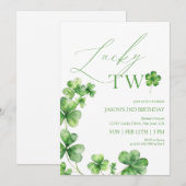 St. Patrick's day green Lucky Two Second Birthday Kaart (Voorkant / Achterkant)