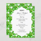 St. Patrick's Day Green Mariage Menu (Devant / Derrière)