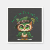 St. Patrick's Day Green Owl gepersonaliseerd Servet (Voorkant)