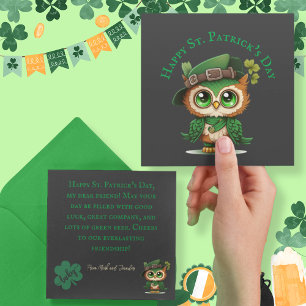 St. Patrick's Day Green Owl gepersonaliseerde plat