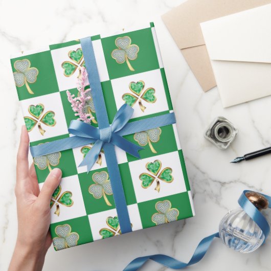 St. Patrick's Day Green Pet Shamrock Vine Irish Wr Cadeaupapier (Geschenken)