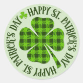 St Patricks Day Green Pset Shamrock Clover Ronde Sticker (Voorkant)