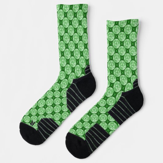 St. Patrick's Day Green Pset Shamrock Pattern Sokken (Links)