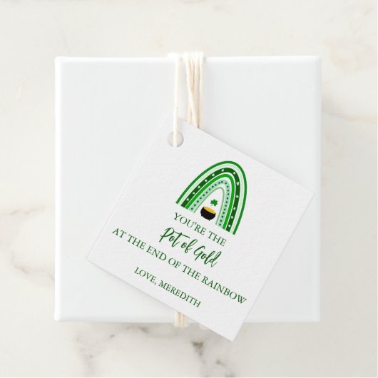 St. Patrick's Day Green Rainbow & Pot of God Bedankjes Labels (In situ)