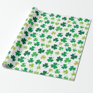 St Patricks Day Green Shamrock Clover Pattern Cadeaupapier