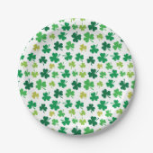 St Patricks Day Green Shamrock Clover Pattern Papieren Bordje (Voorkant)