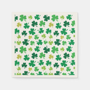 St Patricks Day Green Shamrock Clover Pattern Servetten