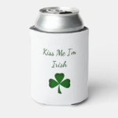St. Patrick's Day Green Shamrock Kiss Me I'm Irish Blikjeskoeler (Blikje Achterkant)