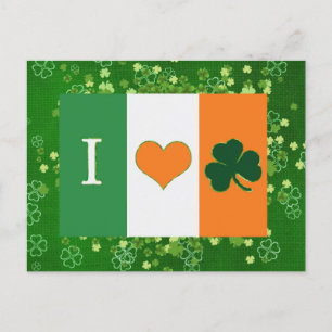 St Patricks Day Green Shamrock Love Briefkaart
