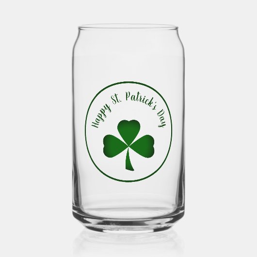St. Patrick's Day Green Shamrock Lucky Clover Blikvorm Glas (Voorkant)