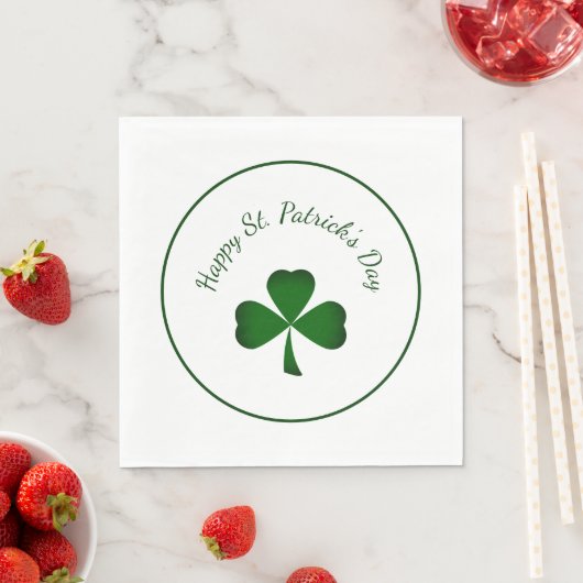St. Patrick's Day Green Shamrock Lucky Clover Servet (Insitu)