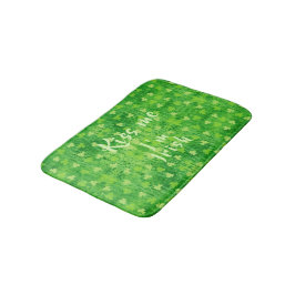 St Patrick's Day Green Shamrock Pattern Bath Mat